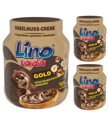 Lino Lada Gold Milk and Hazelnut Cream Chocolate Spreads 350g x 3 pieces with Pufai Grocery