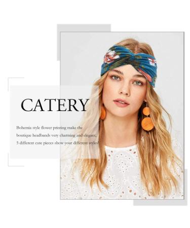 Catery Boho Headbands - Pack of 5 No Slip Wide Hair Bands for Women - Buy Online on GoSupps.com
