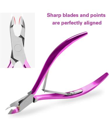 Professional Nail Skin Pliers & Cuticle Scissors - Sharp Stainless Steel Skin Scissors for Fingers & Toes - French Handle in Purple - Buy Online on GoSupps.com