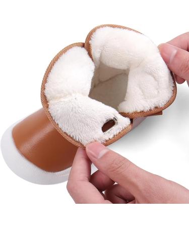 LACOFIA Toddler Winter Snow Boots | Anti-Slip Rubber Sole | Waterproof & Warm | Size 6 UK Child | Brown - Buy Online on GoSupps.com
