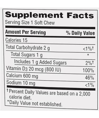Caltrate Soft Chews 600 Plus D3 Chocolate Truffle - 60 Count | Calcium Vitamin D Supplement - Buy Online on GoSupps.com