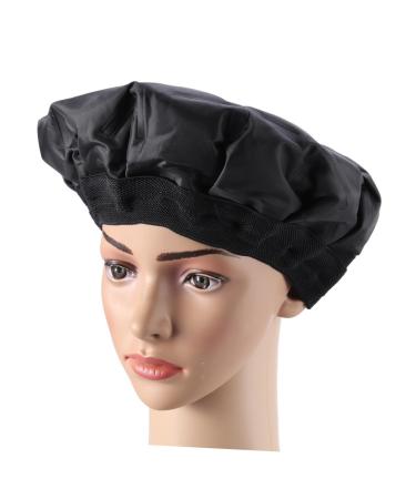 Beavorty Thermal Steamer Cap Thermal Heat Heated Gel Steamer Microwavable Micro Durable Thermal for Styling (Black) Conditioning Cap