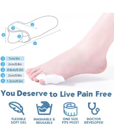 HAOSEM 2Pcs Gel Bunion Corrector Pad - Bunionette Straightener & Pinky Toe Protector for Pain Relief - Buy Online on GoSupps.com