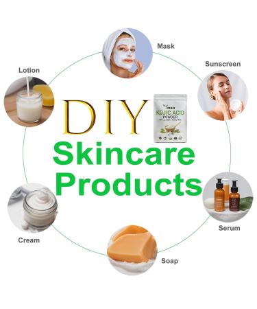 Pure Kojic Acid Powder 60g - Natural & Organic for DIY Skincare | Lotions Creams Serums Soaps - Buy Online on GoSupps.com