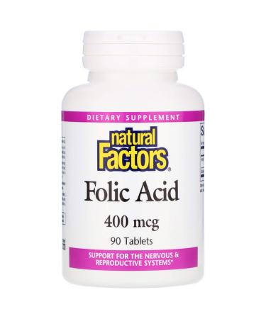 Natural Factors Folic Acid 400 mcg 90 Tablets