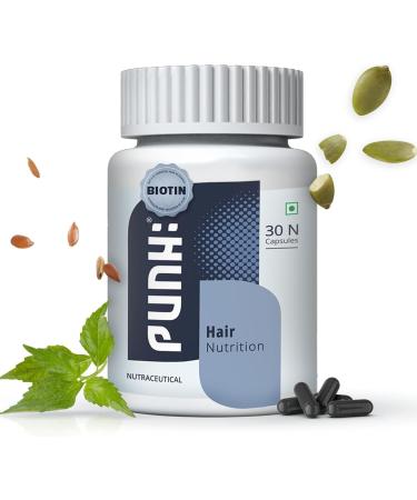 Hair Nutrition Supplement with Biotin Vitamins Minerals Amino Acids & DHT Blockers for Hair Growth Nourishment Strengthens & Reduces Hair Fall for Men & Women - 30 Veg Capsules