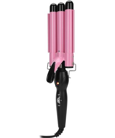 Electric Hair Waver Wand 3 Barrel Curling Iron Adjustable Wand Hair Curler Waver Crimper Styling Tool 110V 240V(Pink 22mm) - Buy Online on GoSupps.com