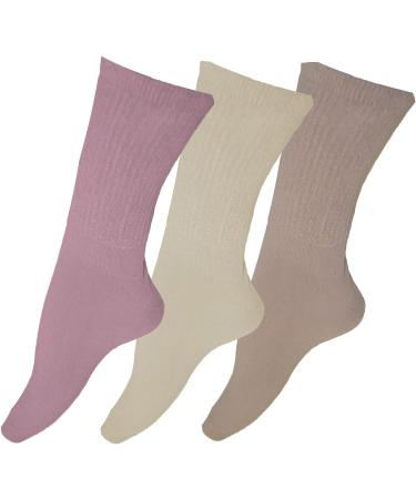 Universal Textiles Women's Extra Wide Diabetic Socks (3 Pairs) - Pink/Blue - Size US 6-10 - Buy Online on GoSupps.com