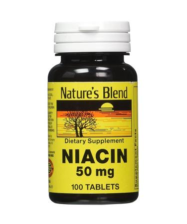 Nature's Blend Niacin 50 Milligram 100 Tabs 100 Count (Pack of 1)