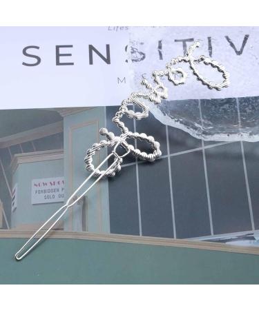 Yheakne Boho Crystal Hair Clip Pin Rhinestone Letter Hair Pin Barrette Vintage Hair Barrette Pins Silver Rhinestone Hairclips Decorative Bobby Pin Shine Wedding Hair Accessories for Women(Silver) - Buy Online on GoSupps.com