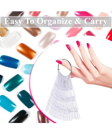 MORGLES 150 Stiletto Nail Display Tips with Ring - Nail Polish Sample Sticks for Salon Practice - Buy Online on GoSupps.com