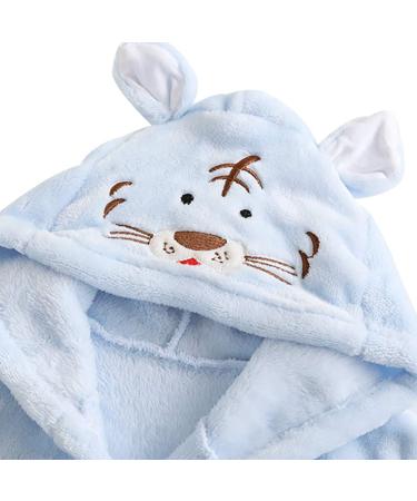 Miyanuby Baby Boy & Girl Bathrobe - Soft Flannel Tiger Hoodie Nightwear for Ages 1-2 | Perfect Gift - Buy Online on GoSupps.com