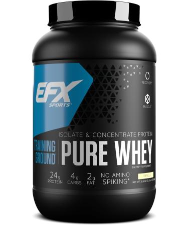 EFX Sports Training Ground Pure Whey Protein Powder - Fast Digesting Isolate & Concentrate for Muscle Growth & Recovery | 24g Protein per Serving | 32 Servings (Vanilla) - Buy Internationally - Buy Online on GoSupps.com