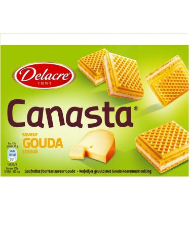 AUCHAN Pack of 3 units *** DELACRE Canasta wafers filled with gouda cheese 75g