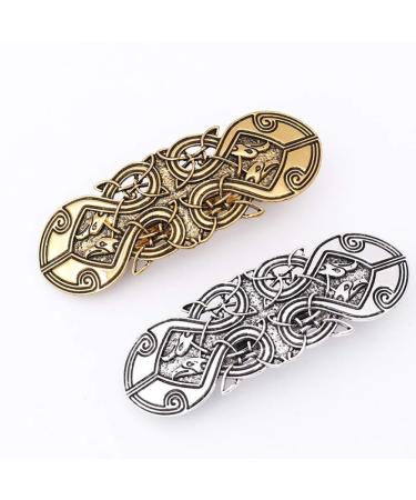 Lurrose 2pcs vintage french hair clips Celtic knots hairpins Vikings hair clips jewelry headgear for girls woman long hair - Buy Online on GoSupps.com