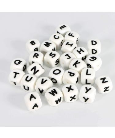 Silicone Letters Pearls - 104pc Alphabet Cubes 12mm DIY Kit for Pacifier Chains Necklaces & Bracelets - Baby Teething Chew Beads - Buy Online on GoSupps.com