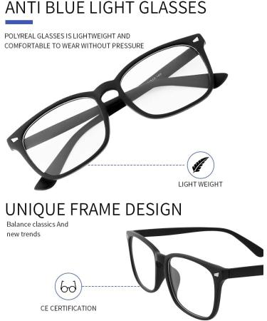 Blue Light Glasses 5-Pack - Square Eyeglasses Frame for Women & Men - Anti Eye Strain & Blue Light Blocker - Non Prescription Computer Game Glasses (Black Leopard White Pink Blue) - Buy Online on GoSupps.com