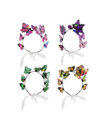 Lurrose butterfly headband Butterfly Hairdress Hairdressing Hairdressing Fairy headband party headband for Halloween Party Photo Requisite (Mixed Colors)
