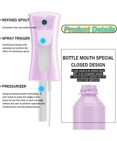 Shyuzi 160ml Continuous Fine Mist Spray Bottle - BPA Free Purple - Ideal for Hair Styling, Cleaning, Plants, Misting, and Skin Care - Buy Online on GoSupps.com