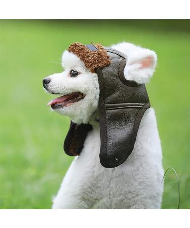 Dog Aviator Hat | Winter Pilot Hat with Ear Flaps for Cold Weather | Stylish Coffee Dog Gear - Buy Online on GoSupps.com
