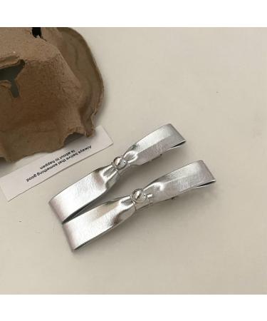 Hair Clip Silver Light Luxury Bow Clasp Clip Small and High End Design Back Head Spoon Shark Clip Hairpin Headwear Party Hair Decorations (Color : FJ4438)