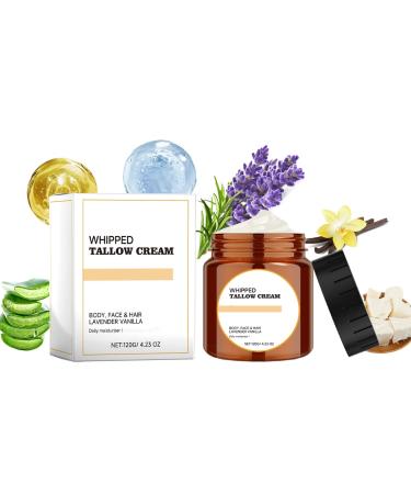 FUYOULILO Beef Tallow Face Cream Organic Tallow and Honey Balm Tallow Balm for Body Skin Moisturizer Care (120G)