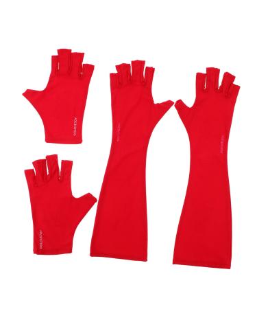 FRCOLOR 2 Pairs nail gloves nail art hand protector fingerless UV glove UV protection gloves Manicures Gloves Driving Gloves Fingerless Glove Shield Glove anti-black polyester Mj03 Dryer 25X9X0.4CM