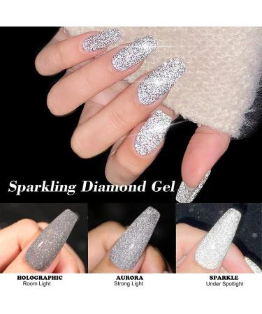 Vishine Glitter Gel Nail Polish Kit 6Pcs Royal Diamond Gel Nail Polish Kit Holographic Glitter Silver Gold Purple Blue Green Nail Polish Gel Kit High Gloss and Sparkle Long Lasting Chip Resistant Manicure 8ml - Buy Online on GoSupps.com