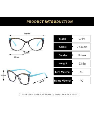 SERONI TR90 Cat Eye Blue Light Blocking Glasses for Men & Women - Anti UV Computer & Reading Glasses - 55mm Tea - Buy Online on GoSupps.com