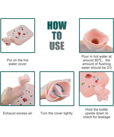 1000ml Pink PVC Hot Water Bottle with Waist Warmer Cover - Neck, Shoulder, Back, Legs Warmth - Buy Online on GoSupps.com