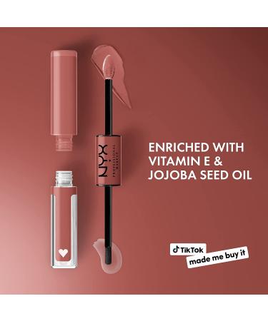 NYX Shine Loud Long-Lasting Liquid Lipstick + Clear Lip Gloss - Magic Maker (Dusty Nude Mauve) - Buy Online on GoSupps.com