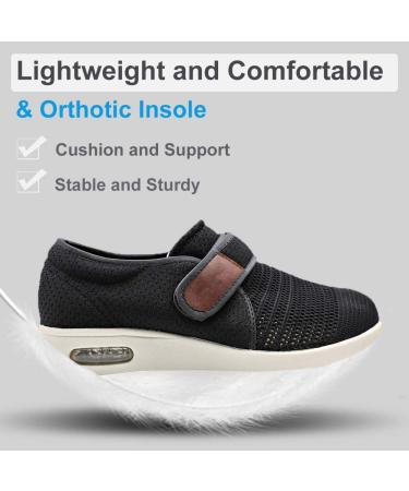 MEJORMEN Men's Edema Diabetic Shoes | Adjustable Wide Width Outdoor Walking Sneakers | Orthopedic Lightweight Comfy Casual Slippers | Black - Buy Online on GoSupps.com