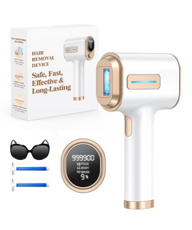 GLASTOL IPL devices hair removal laser with IGBT technology and 9 intelligent energy level adjustments 999.900 light impulses Pain-free hair removal device for men women legs body