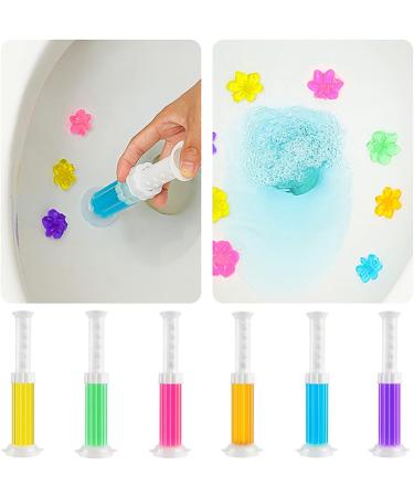 Toilet Cleaning Gel Stamp Colorful Touch-Free Toilet Fresh Gel Cleaning Stamp Remove Odors and Fragrance with 12 Flowers Toilet Wand Refills Clean Deodorant Cleaner Gel for Toilet Cleaning - Buy Online on GoSupps.com