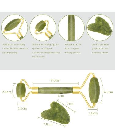 HSJ Jade Roller & Gua Sha Set | Anti Ageing Beauty Tools for Neck and Facial Massage - Buy Online on GoSupps.com