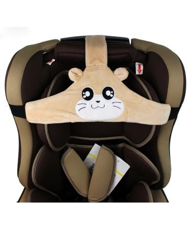 MINGZE Baby Child Car Seat Head Support Car Safe and Cozy Sleep Positioner Adjustable Safety Seat Fastening Belt Safety Belt Protector Headrest Neck Support for Children Baby(Brown)