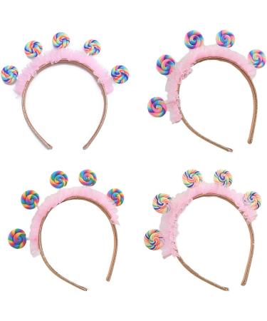 amangul Toddler Pleated Lace Lollipop Shape Headband Amusement Park Children Day Party Festival Hair Hoop for Couple Headpiece(4) - Buy Online on GoSupps.com