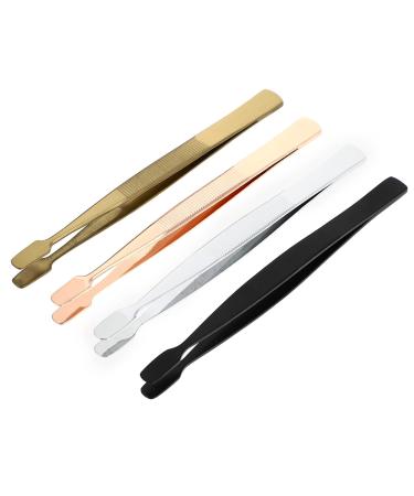 Precision Tweezers 4Pcs Stamp Tweezers stamp tool stamp stamp straight Stainless Steel Anti- Forceps As Shown 11X0.5cm