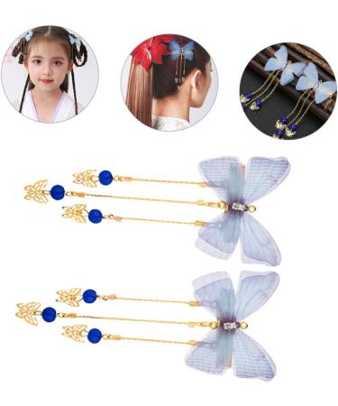 GALPADA 2 Pairs Hanfu Butterfly Headdress Kimono Barrettes for Hair Accessories for Barrettes for Thick Hair Decorative Hair Clips Tiara Walk Alloy Temperament Child - Buy Online on GoSupps.com