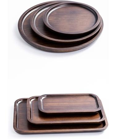 Breakfast Tray Dish Dry Bubble Plate Round Cake Plate Wooden Dessert Plate Plate Kitchenware (Size : Round 20X20X2CM) - Buy Online on GoSupps.com