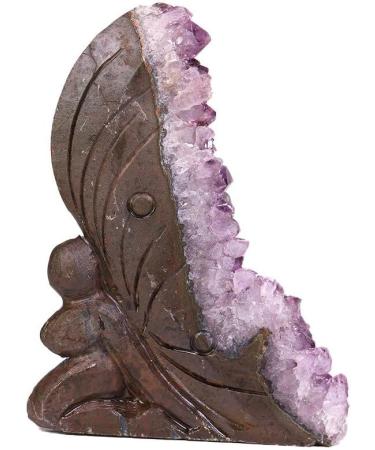 Natural Raw Amethyst Butterfly Girl Quartz Purple Crystal Cluster Stones Specimen Hand Carved Ornaments for Gifts - (Size: 8-10cm) - Buy Online on GoSupps.com
