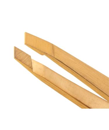 TWEEZERMAN Mini Tweezers - Hand-Filed Beveled Tip for Precise Eyebrow Plucking - Gold | International Shipping Available - Buy Online on GoSupps.com