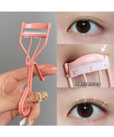 Eyelash Curler with Comb and 2 Silicone Refill Pads - Pink Beauty Makeup Tool for Women and Girls - Buy Online on GoSupps.com