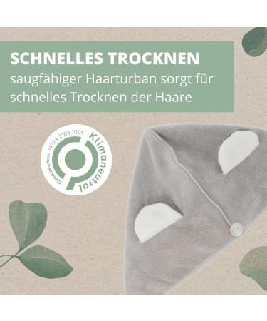 Parsa Beauty Nature Kids Haarturban with Koala Ears | Eco-Friendly Oeko-Tex Microfiber Hair Towel for Quick Gentle Drying - Buy Online on GoSupps.com