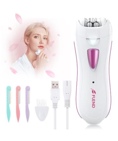 Facial Epilators for Women Facial Hair Remover with LED Light Mini Rechargeable Face Epilator Including Eyebrow Trimmer for Facial Armpit Bikini and Leg