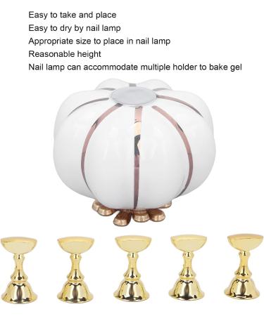 Nail Tip Stand Ceramic Pumpkin Shaped Nail Display Stand Nail Practice Stand for Home DIY and Salon Magnetic Nail Tip Holder Stand Set for Nail Beauty Salon(white) - Buy Online on GoSupps.com