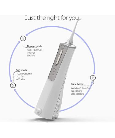 GeRRiT Cordless Water Flosser - Portable Dental Oral Irrigator | 3 Modes 2 Jet Tips IPX7 Waterproof USB Charged - Perfect for Home Travel & Braces Care - Buy Online on GoSupps.com