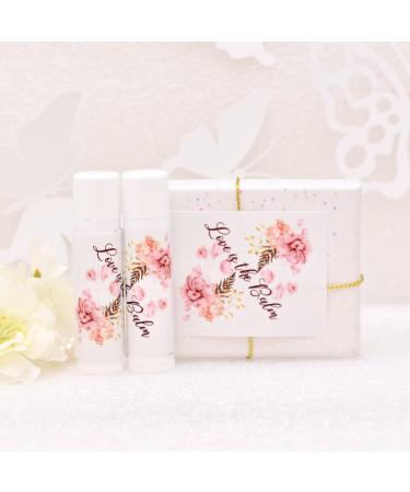 Wedding Pink Blush Lip Balm Labels | Rustic Chapstick Stickers for Bridal & Baby Showers - Buy Online on GoSupps.com
