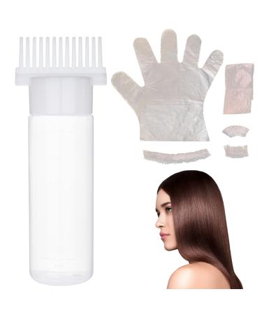 Hair Oil Applicator Bottle 180ml with Hair Dye Kit Root Comb Applicator Bottle with Clear Scale Portable Hair Bleach Kit for Home Barber Shop Hair Dye Tools