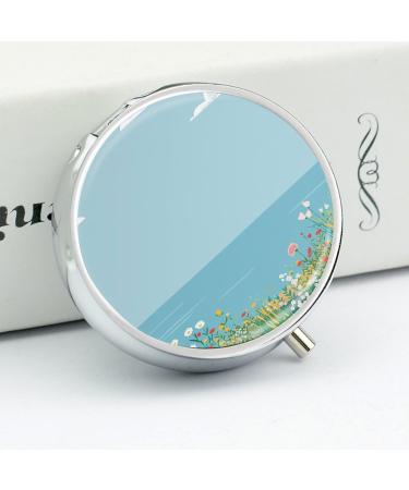 Portable 3 Compartment Pill Box Organizer - Travel-Friendly White Cloud Design for Purse & Pocket - Buy Online on GoSupps.com